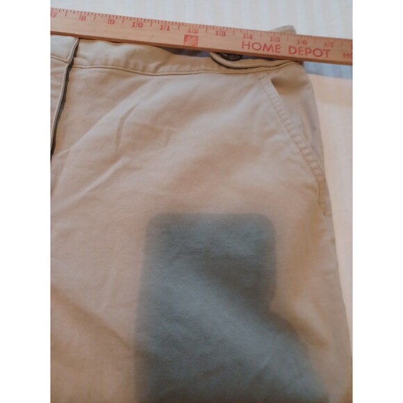 Talbots vintage wide leg khaki pants 10 cotton stretch pockets button accents - Picture 7 of 10